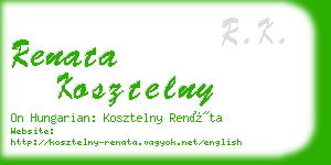 renata kosztelny business card